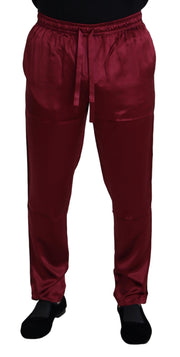 Silk Lounge Pants in Bordeaux Dolce & Gabbana