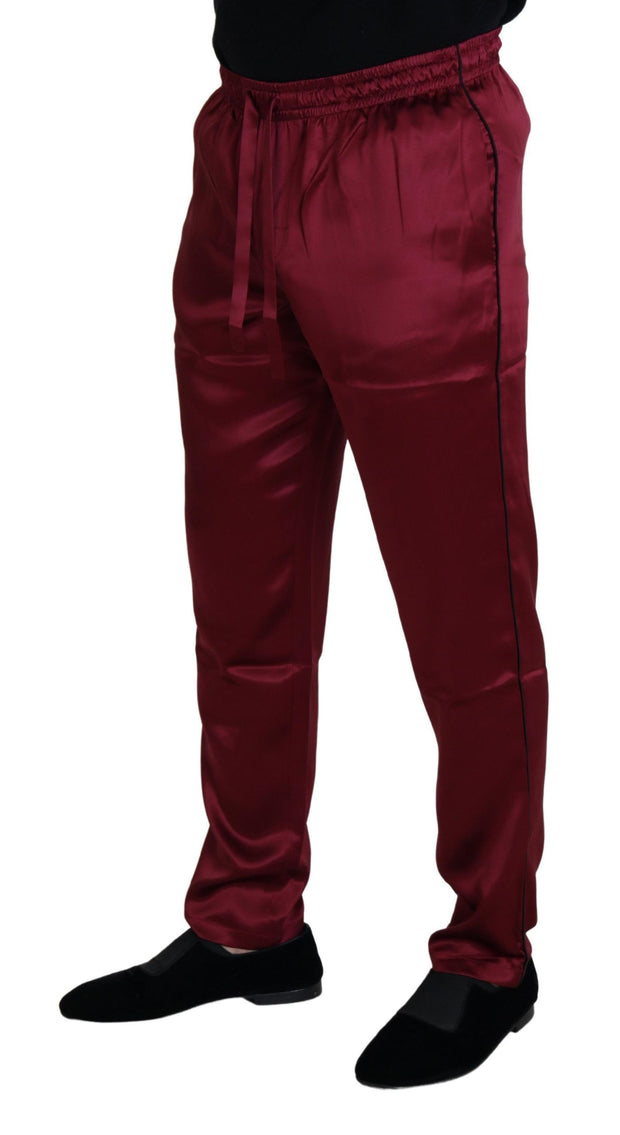 Silk Lounge Pants in Bordeaux Dolce & Gabbana