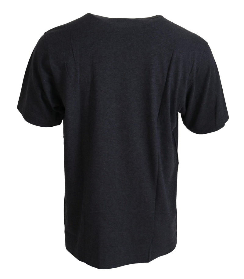 Elegant Gray Motive Crew Neck T-Shirt Dolce & Gabbana