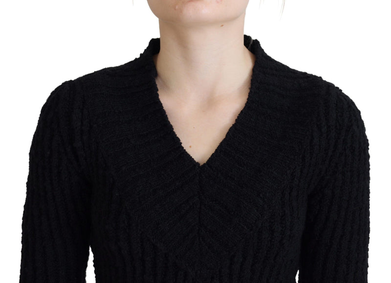 Elegant Black Wool Blend Sweater Dress Dolce & Gabbana