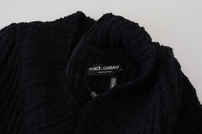 Elegant Black Wool Blend Sweater Dress Dolce & Gabbana