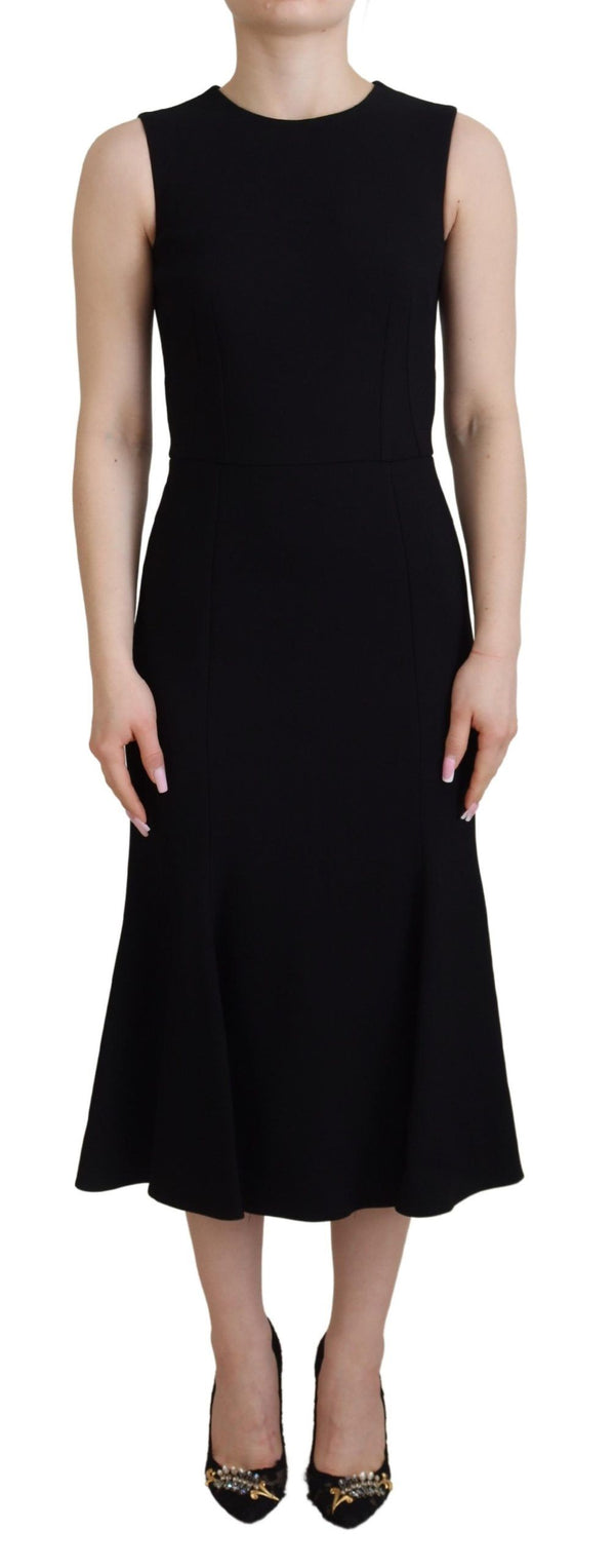 Elegant Fit and Flare Black Sheath Dress Dolce & Gabbana