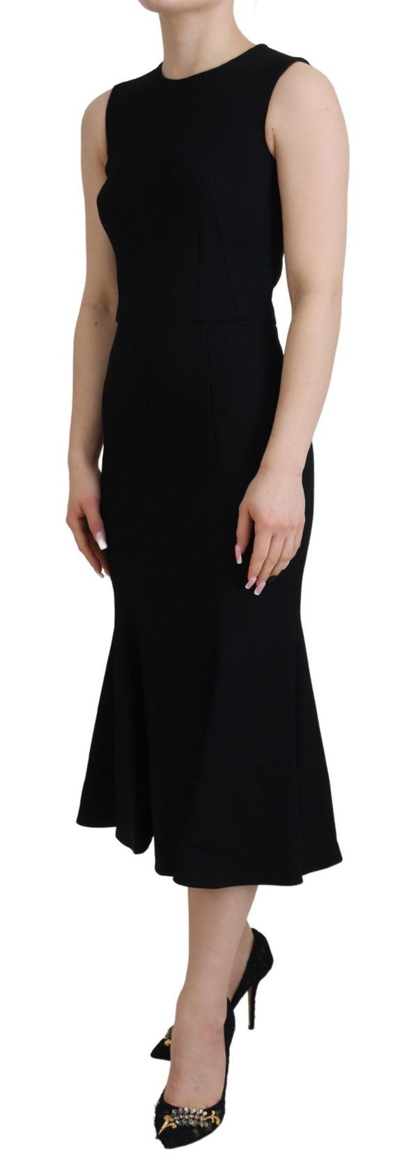 Elegant Fit and Flare Black Sheath Dress Dolce & Gabbana