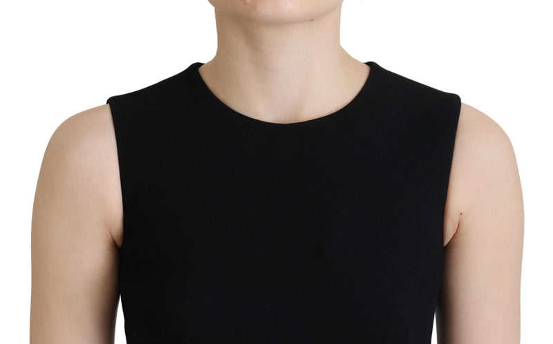 Elegant Fit and Flare Black Sheath Dress Dolce & Gabbana