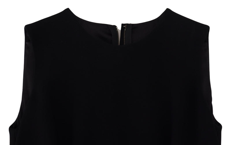 Elegant Fit and Flare Black Sheath Dress Dolce & Gabbana