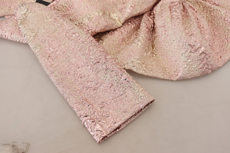 Elegant Pink Jacquard Midi Sheath Dress Dolce & Gabbana