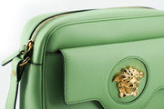 Elegant Mint Green Leather Camera Case Bag Versace