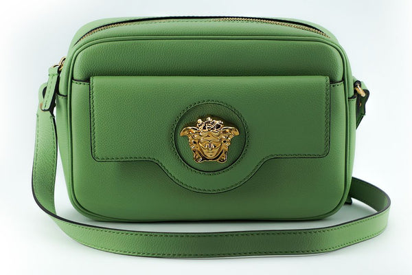 Elegant Mint Green Leather Camera Case Bag Versace