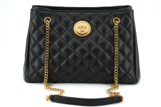 Elegant Quilted Nappa Leather Tote Bag Versace