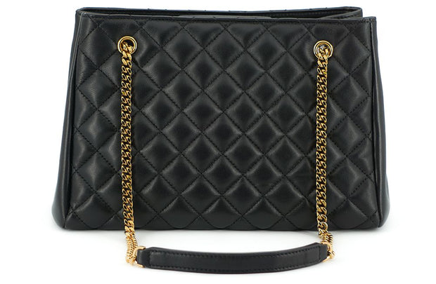 Elegant Quilted Nappa Leather Tote Bag Versace