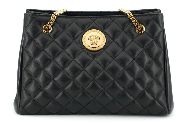 Elegant Quilted Nappa Leather Tote Bag Versace