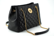 Elegant Quilted Nappa Leather Tote Bag Versace