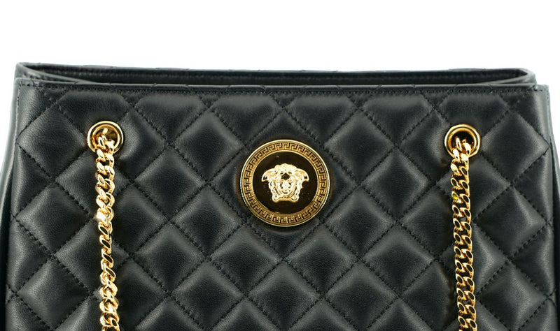 Elegant Quilted Nappa Leather Tote Bag Versace