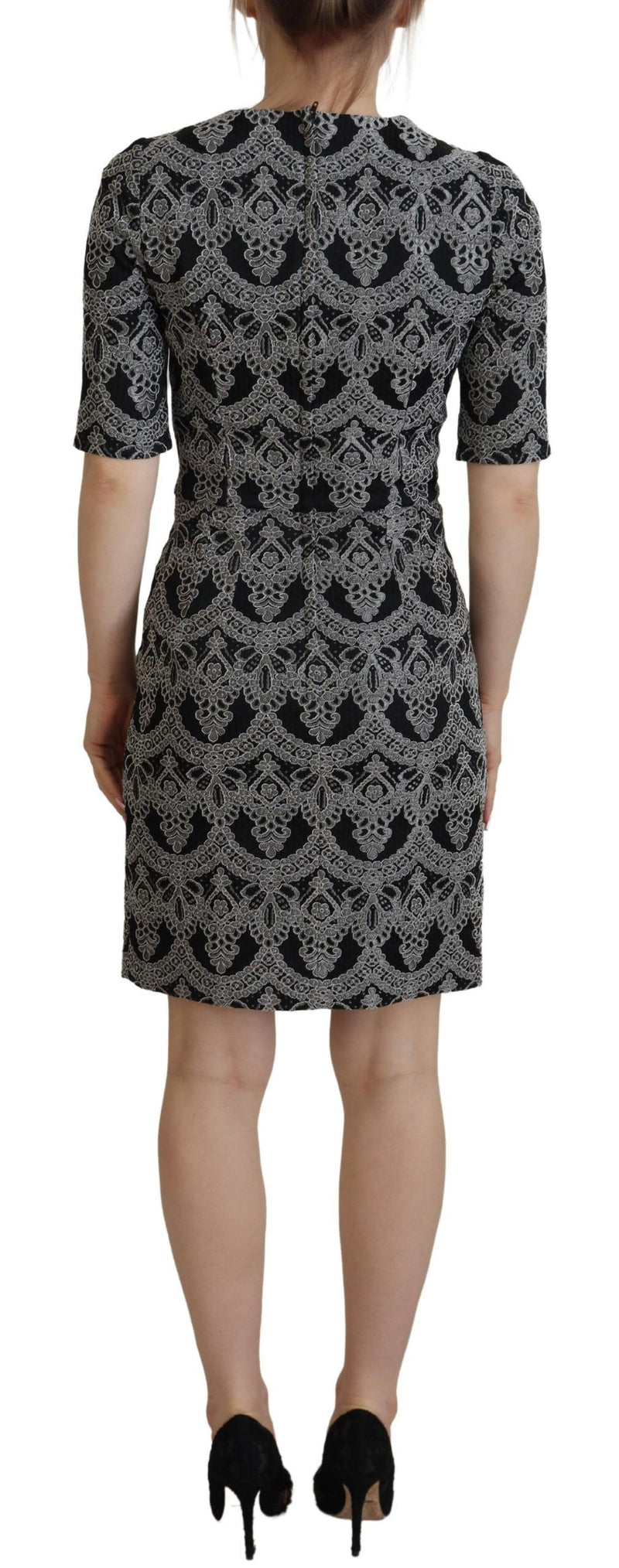 Elegant Jacquard Bodycon Shift Dress Dolce & Gabbana