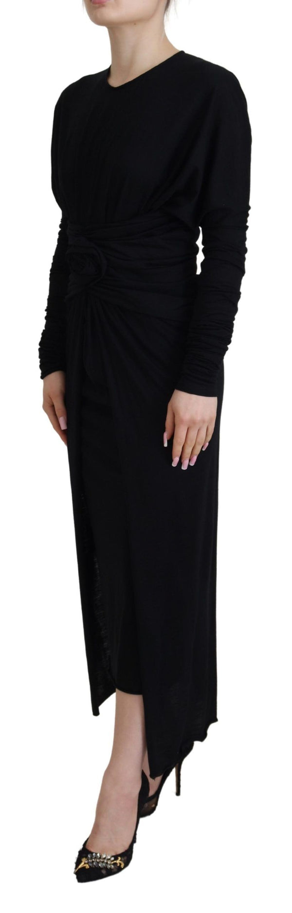 Elegant Sheath Wrap Dress with Long Sleeves Dolce & Gabbana