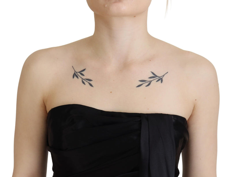 Elegant Black Silk Mini Sleeveless Dress Dolce & Gabbana