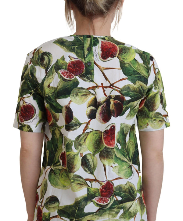 Chic Multicolor Fig Print Cotton Top Dolce & Gabbana