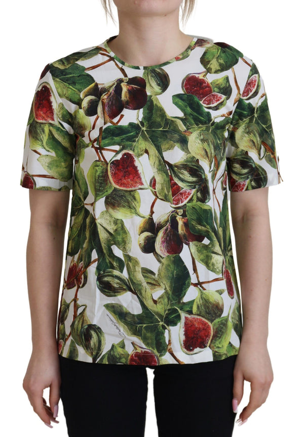 Chic Multicolor Fig Print Cotton Top Dolce & Gabbana