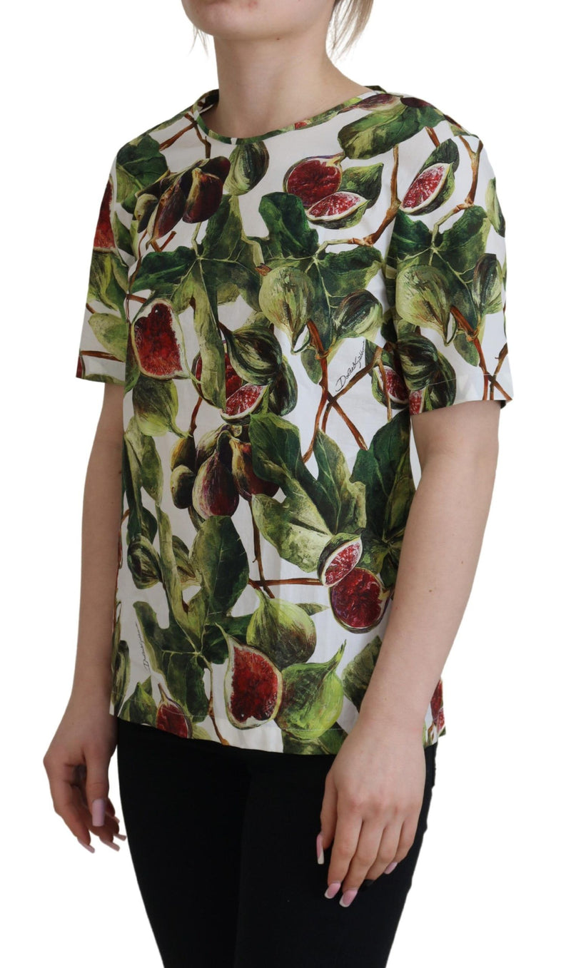 Chic Multicolor Fig Print Cotton Top Dolce & Gabbana