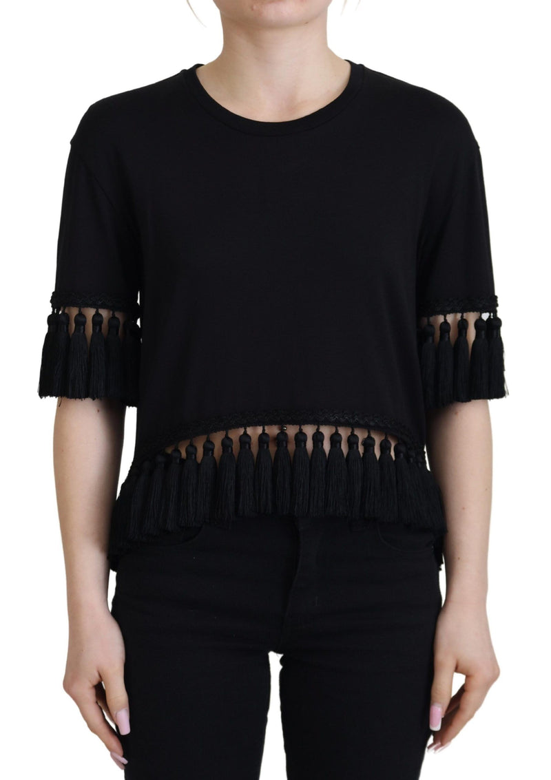 Elegant Black Cotton Short Sleeve Tee Dolce & Gabbana