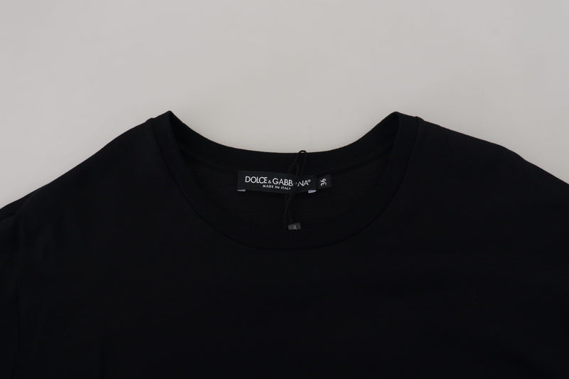 Elegant Black Cotton Short Sleeve Tee Dolce & Gabbana