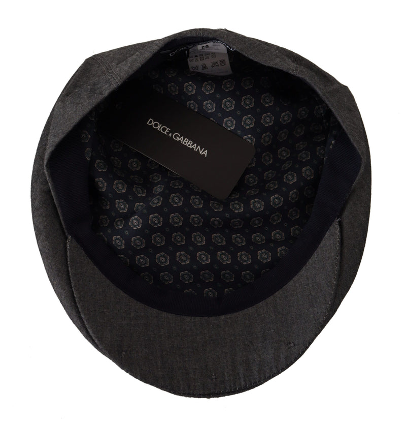 Elegant Gray Newsboy Hat Dolce & Gabbana