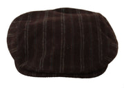 Elegant Striped Wool Blend Newsboy Cap Dolce & Gabbana