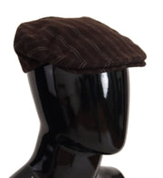 Elegant Striped Wool Blend Newsboy Cap Dolce & Gabbana