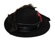 Elegant Wide Brim Black Hat Dolce & Gabbana