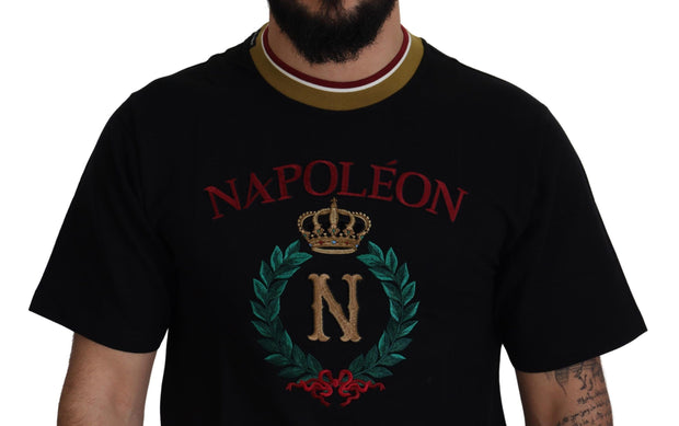 Iconic Black Cotton Crew Neck Tee Dolce & Gabbana