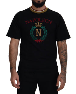 Iconic Black Cotton Crew Neck Tee Dolce & Gabbana