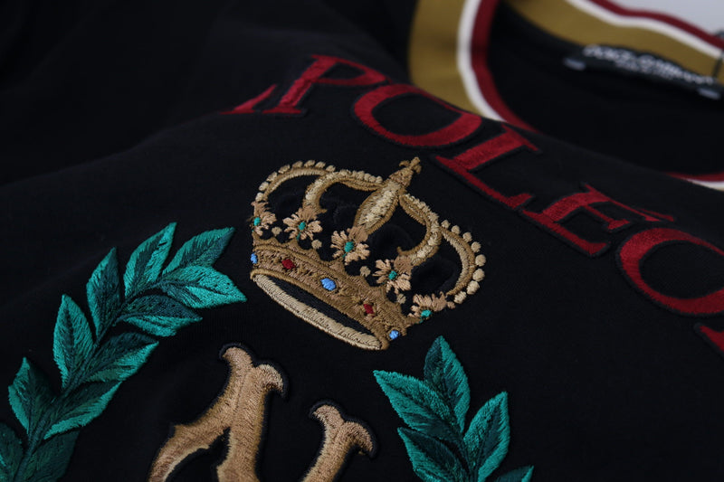 Iconic Black Cotton Crew Neck Tee Dolce & Gabbana