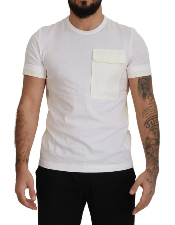 Elegant White Cotton Tee with DG Chest Pocket Dolce & Gabbana