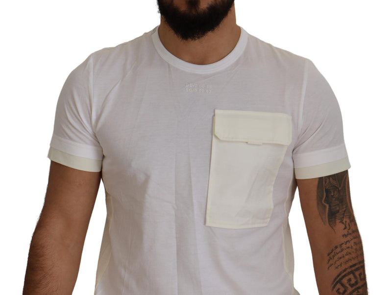 Elegant White Cotton Tee with DG Chest Pocket Dolce & Gabbana