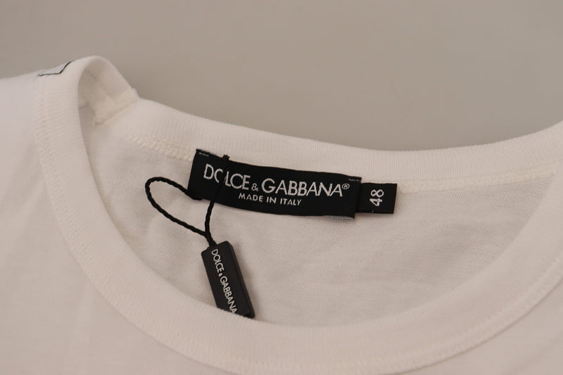 Elegant White Cotton Tee with DG Chest Pocket Dolce & Gabbana