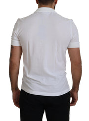 Elegant White Cotton Polo T-Shirt Dolce & Gabbana