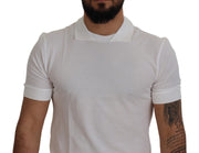 Elegant White Cotton Polo T-Shirt Dolce & Gabbana