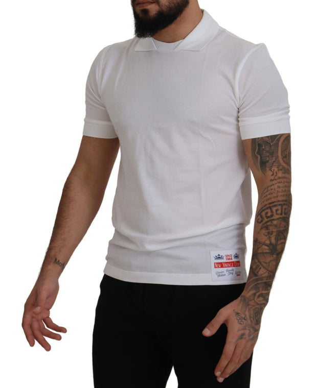 Elegant White Cotton Polo T-Shirt Dolce & Gabbana