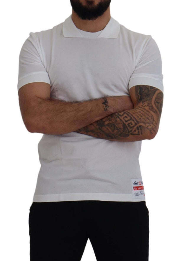 Elegant White Cotton Polo T-Shirt Dolce & Gabbana