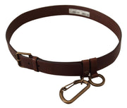 Elegant Brown Leather Belt with Metal Buckle Dolce & Gabbana