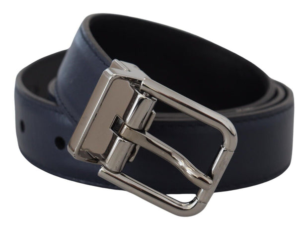 Elegant Blue Calf Leather Belt Dolce & Gabbana