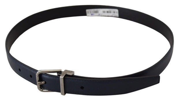 Elegant Blue Calf Leather Belt Dolce & Gabbana