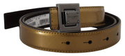 Gold Square Buckle Leather Belt Dolce & Gabbana