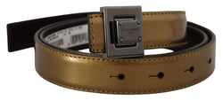 Gold Square Buckle Leather Belt Dolce & Gabbana