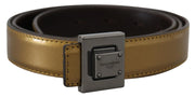 Gold Square Buckle Leather Belt Dolce & Gabbana