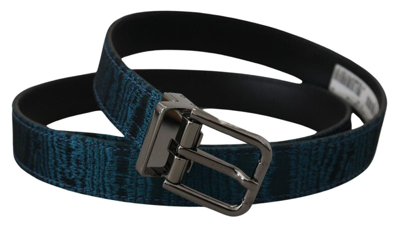 Elegant Blue Jacquard Designer Belt Dolce & Gabbana