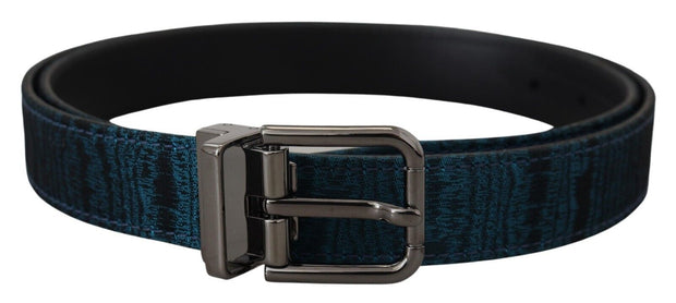 Elegant Blue Jacquard Designer Belt Dolce & Gabbana