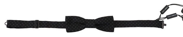 Exclusive Silk Patterned Black Bow Tie Dolce & Gabbana