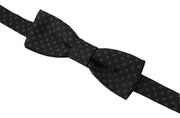 Exclusive Silk Patterned Black Bow Tie Dolce & Gabbana