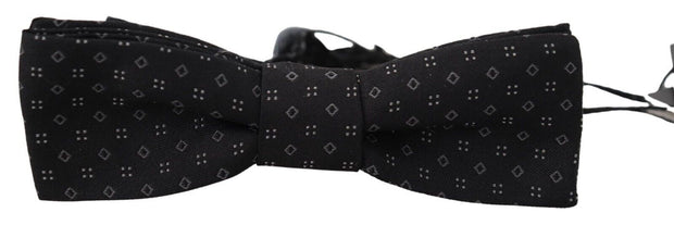 Exclusive Silk Patterned Black Bow Tie Dolce & Gabbana